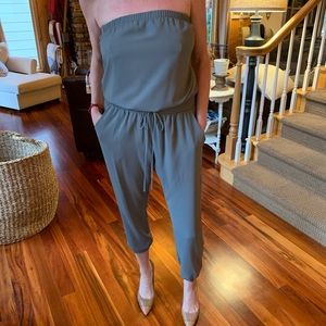Vici off the shoulder jumpsuit- olive green size L